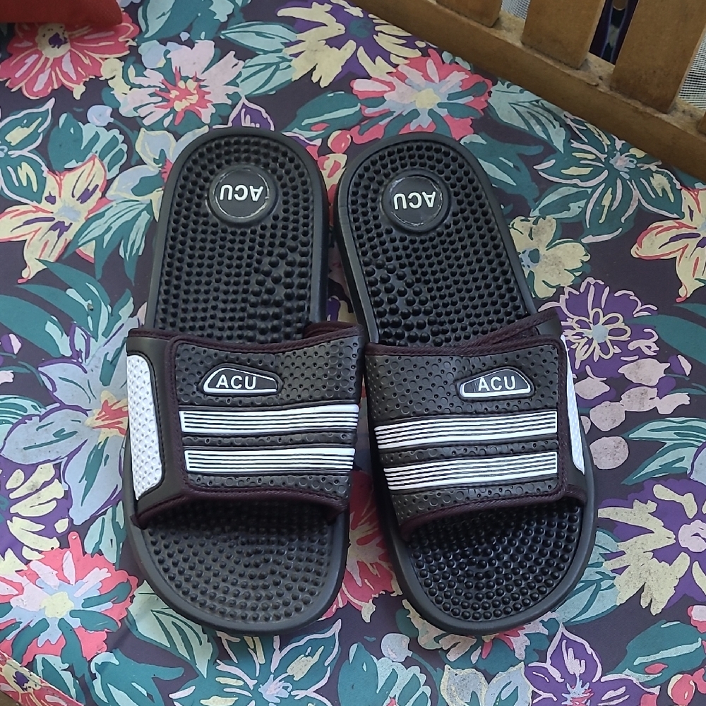 ACU Black and White Slide Sandals